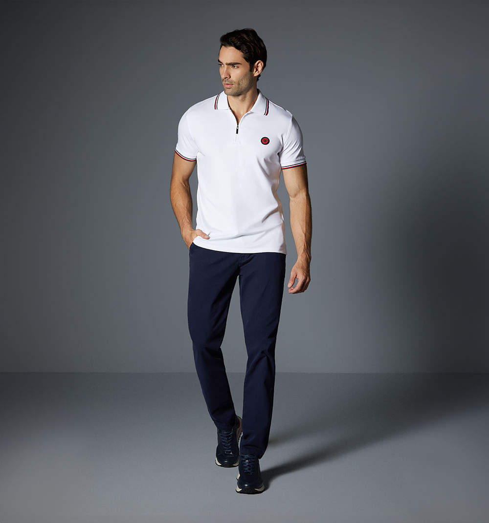 Polo para hombre con sello y cierre