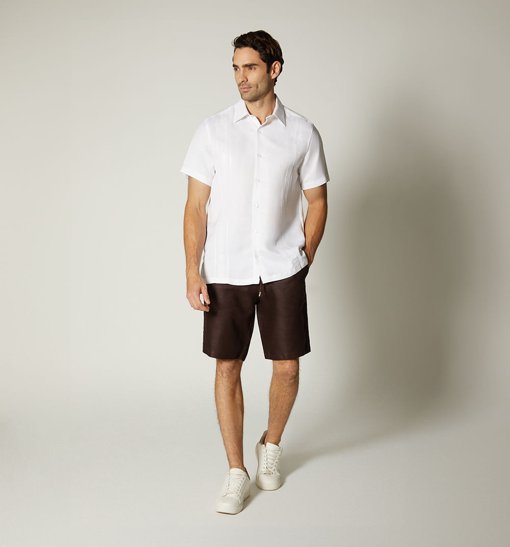 Camisa guayabera para hombre manga corta