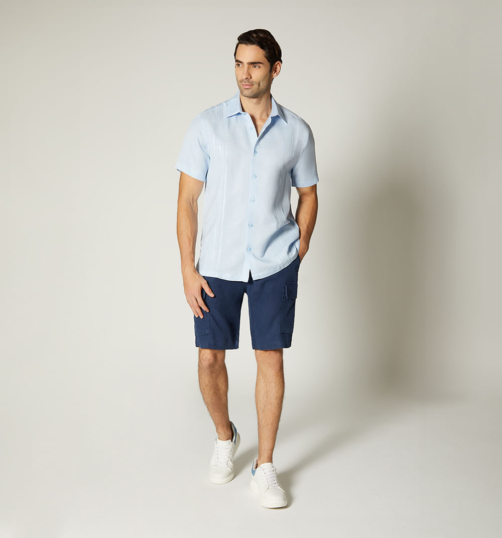 Camisa guayabera para hombre manga corta