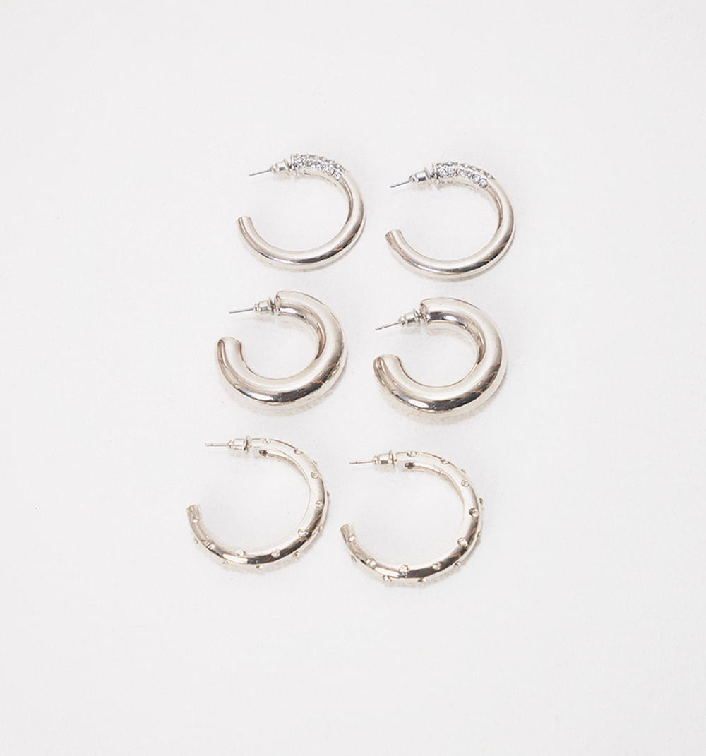 Set x 3 candongas chunky y cristales