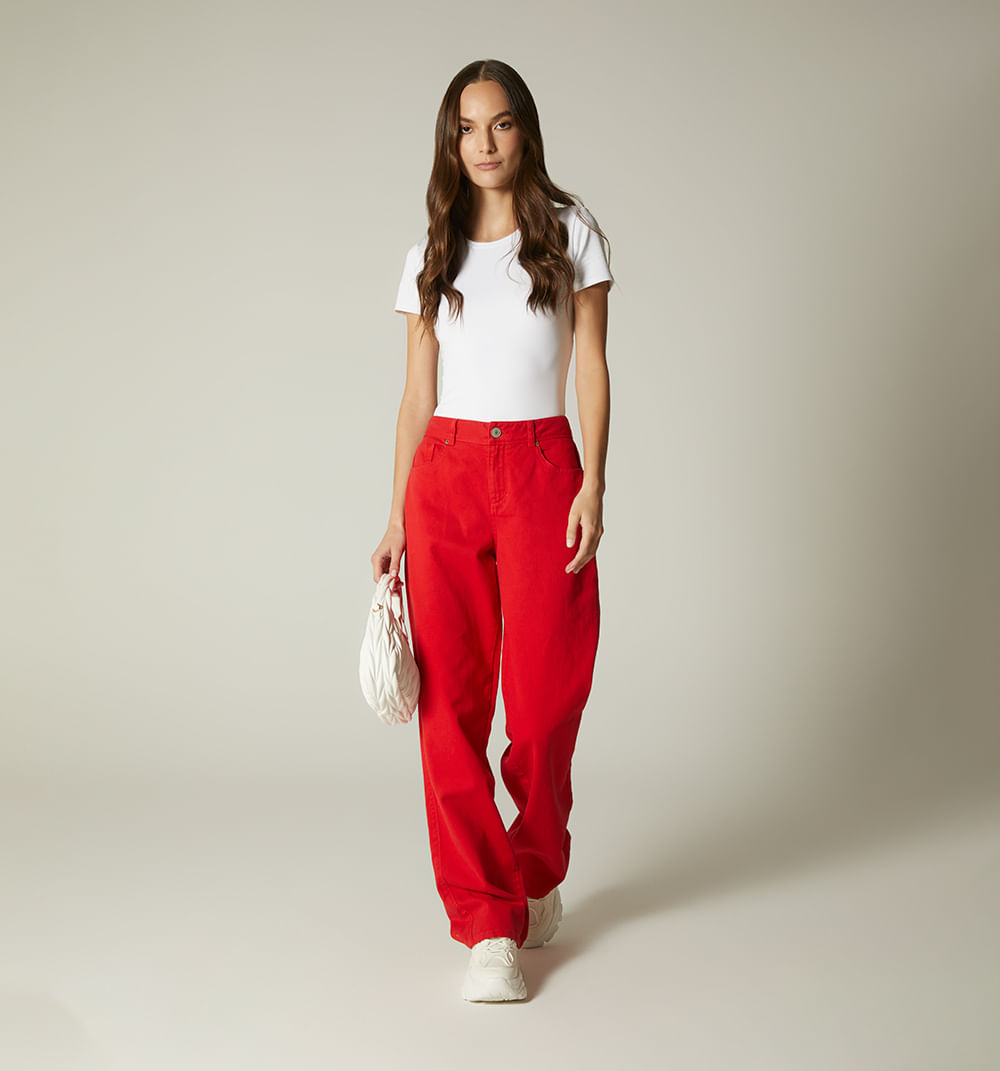 Jean bota recta, tiro medio, cinco bolsi