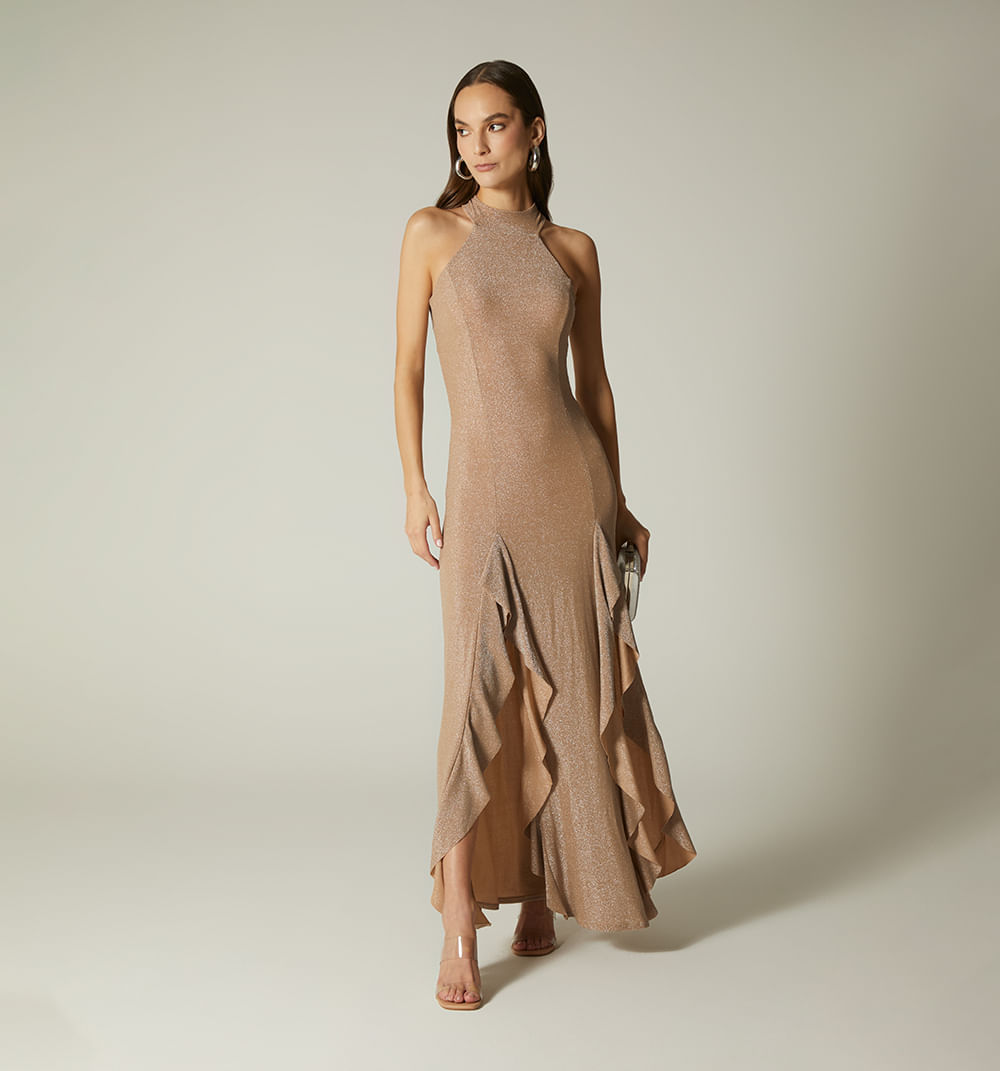 Vestido largo con escote espalda