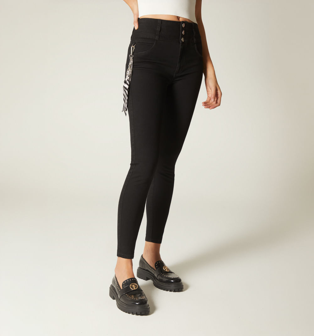 Jean ultraslim,  tiro super alto, levant