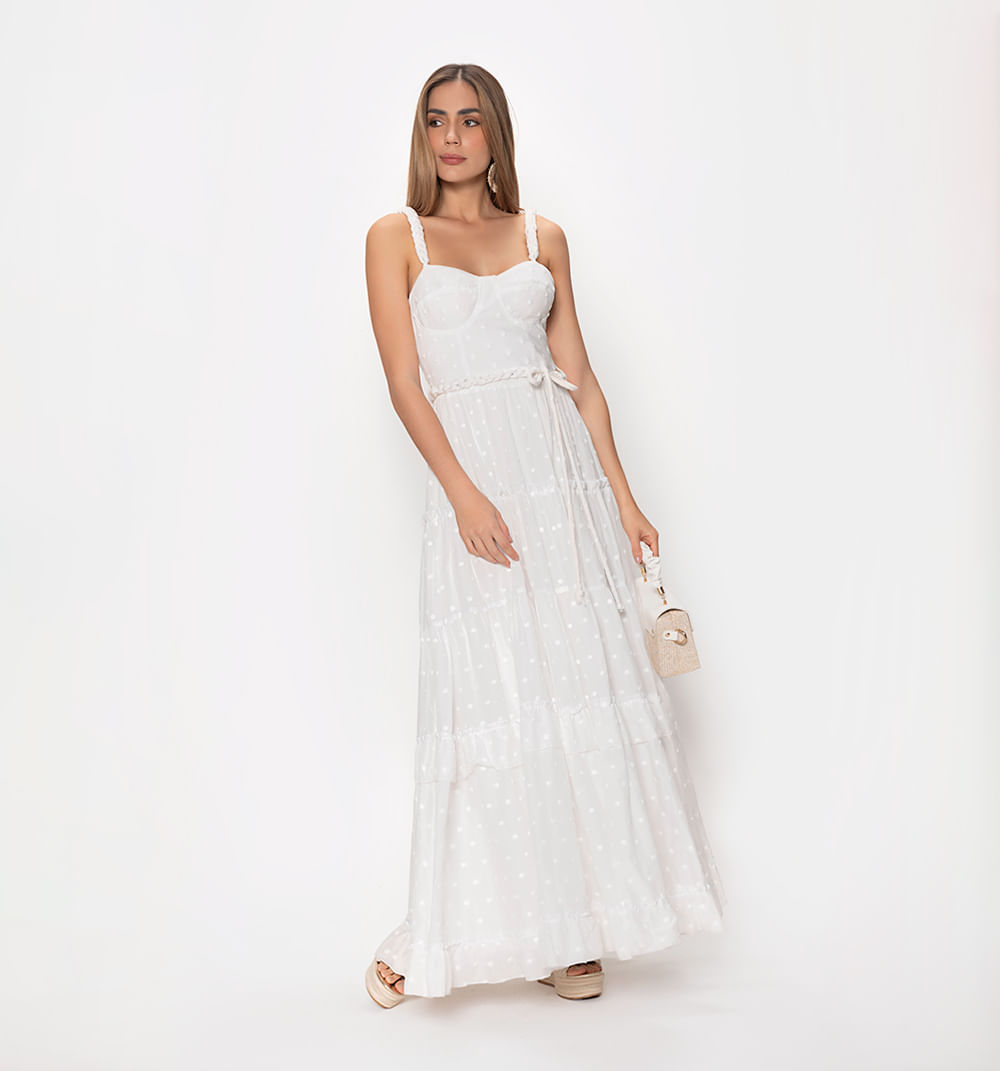 Vestido largo con tiempos copas espalda