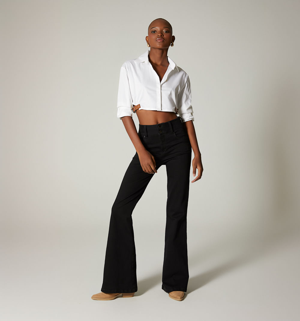 Blusa camisera corta manga larga con her