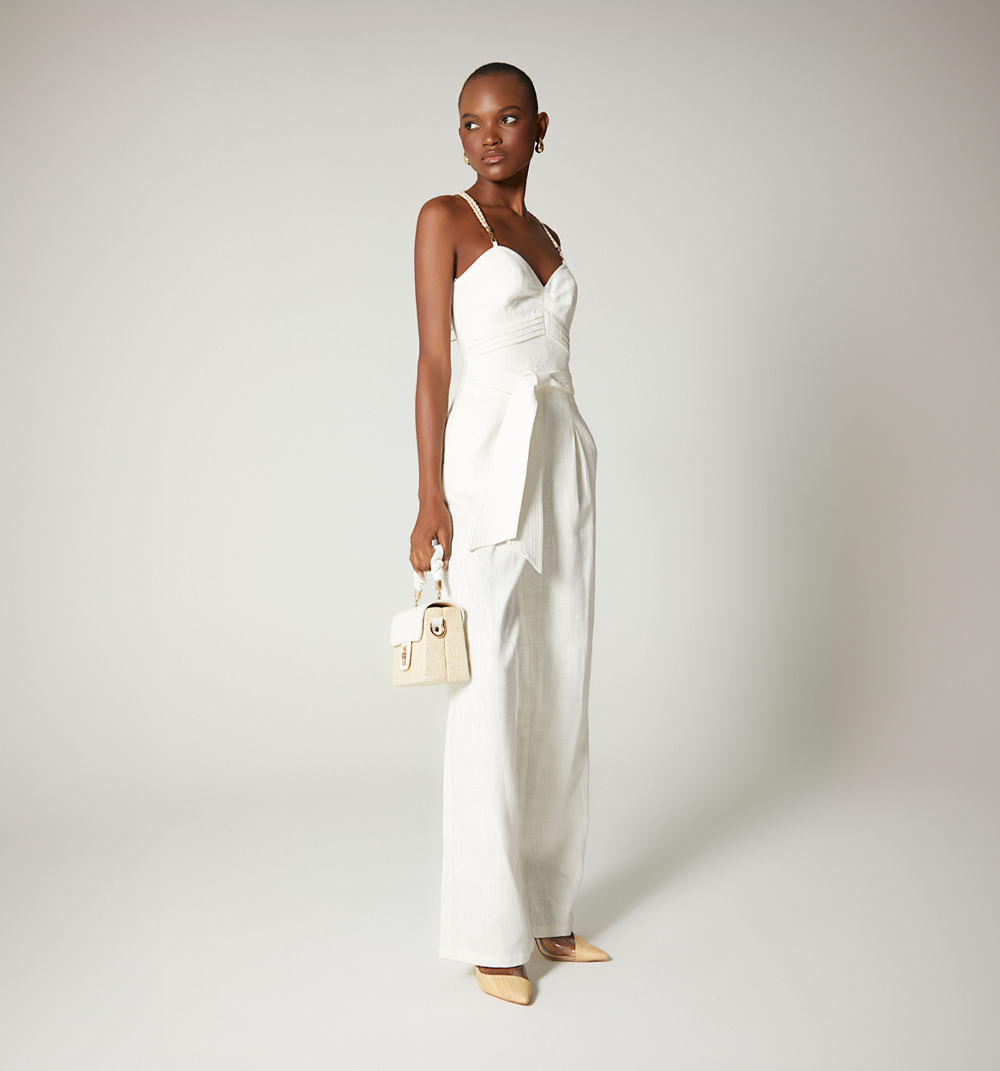 Enterizo pantalon, copa tira, corte impe