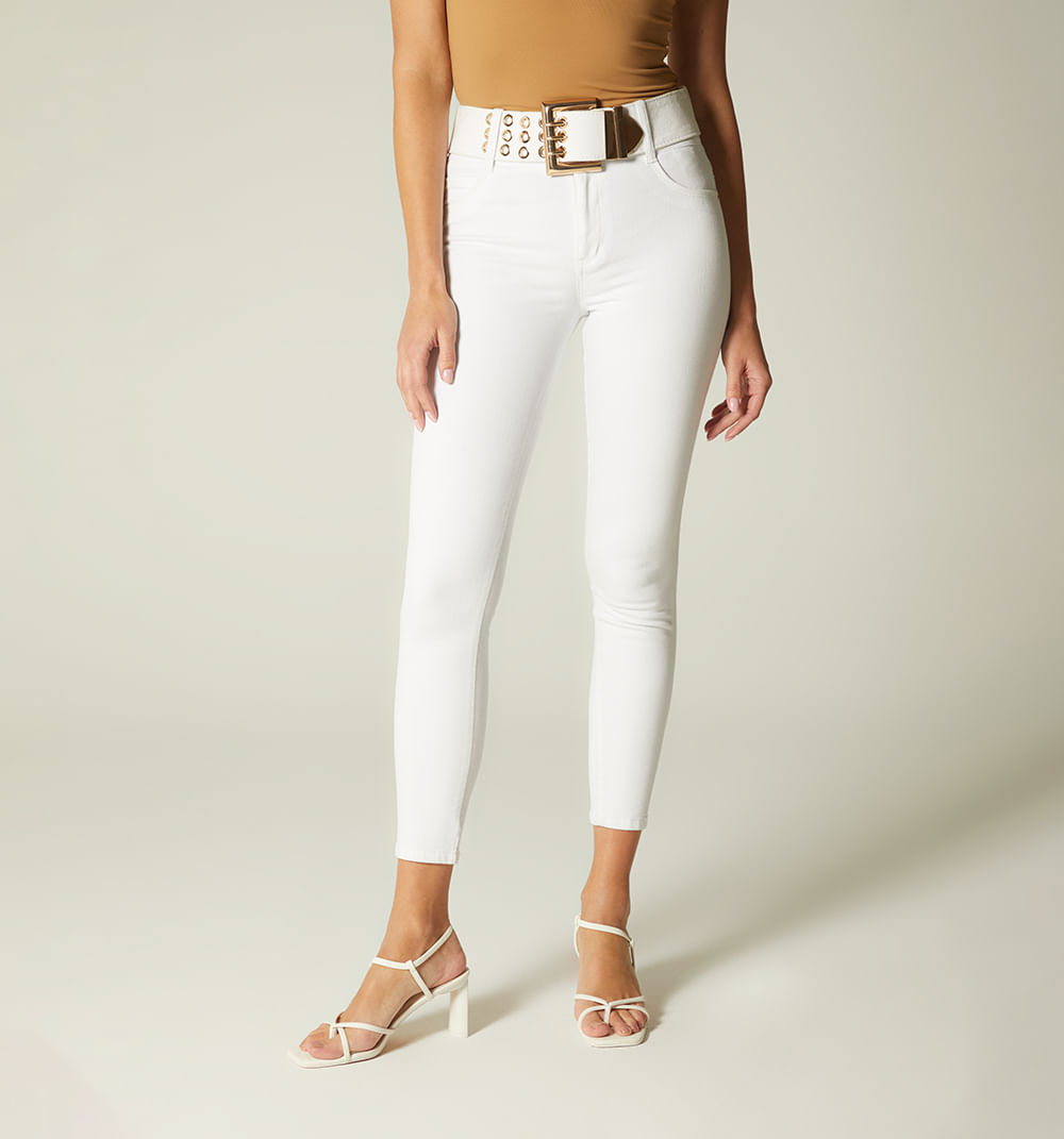 Jean skinny tiro alto, cinco bolsillos,