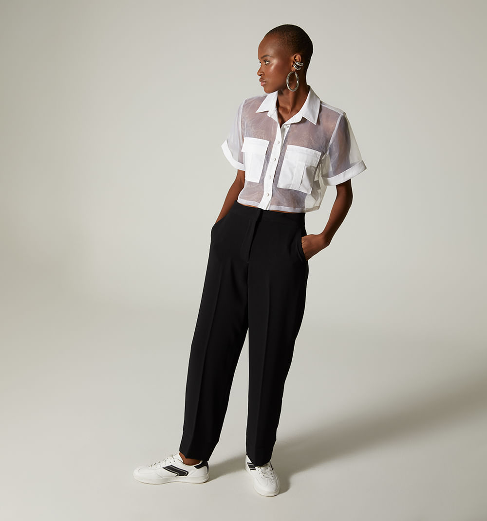 Pantalon recto tiro alto corte en bota