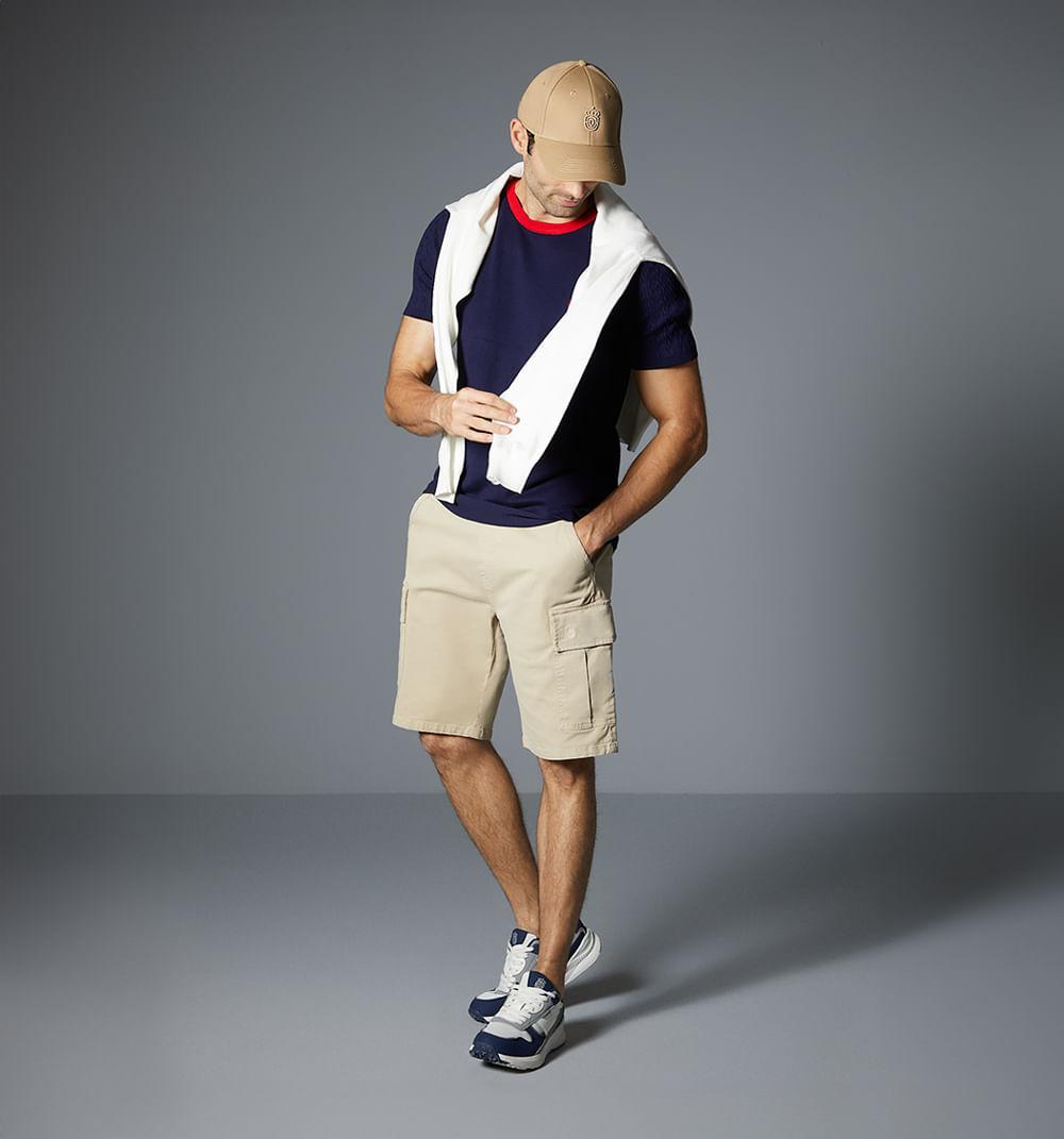 Camiseta para hombre tejida con manga tr