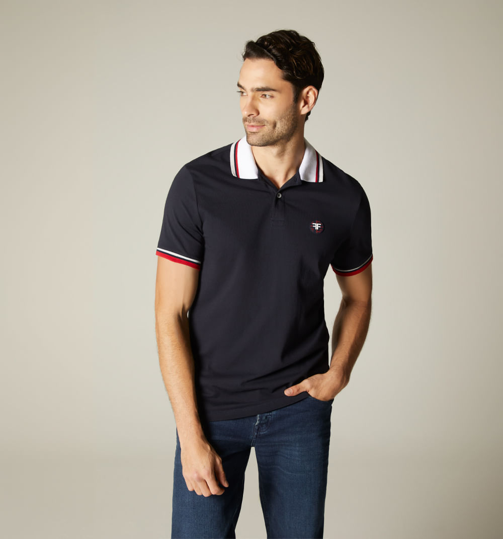 Polo para hombre con sello doble f