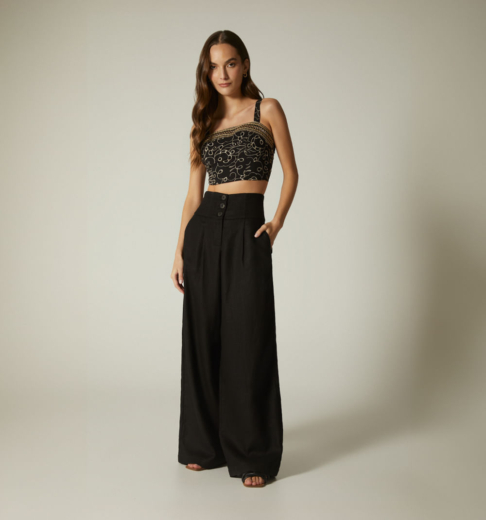 Blusa crop de tiras con moño