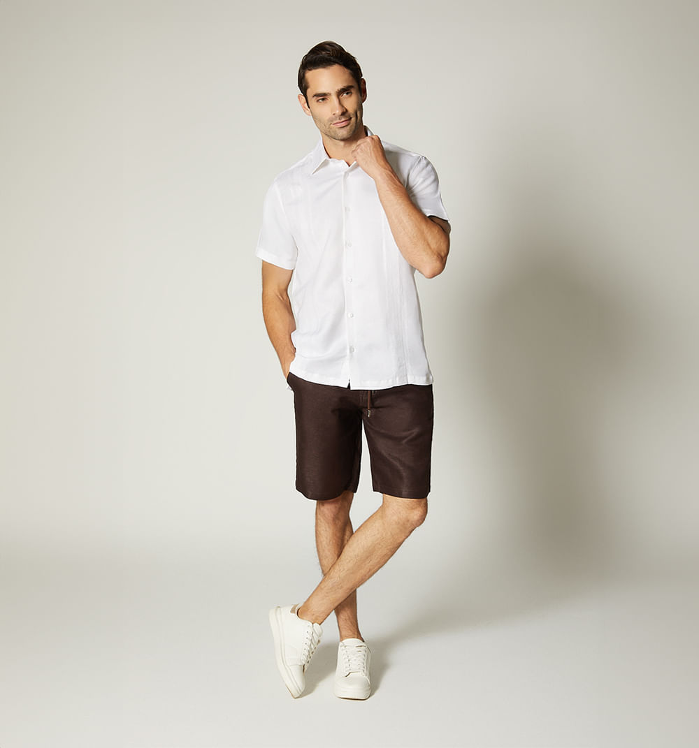 Bermuda para hombre tipo chino en lino