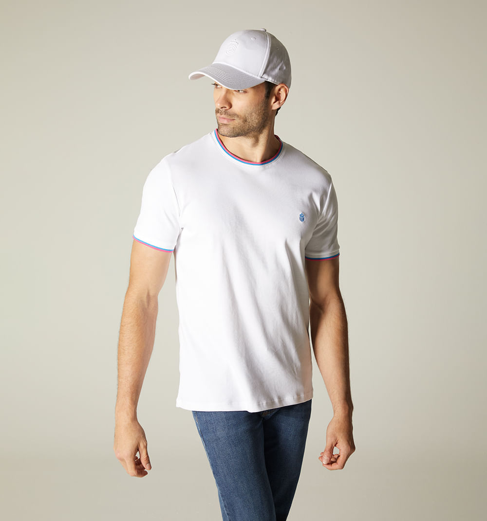 Camiseta para hombre con cuello y puño t