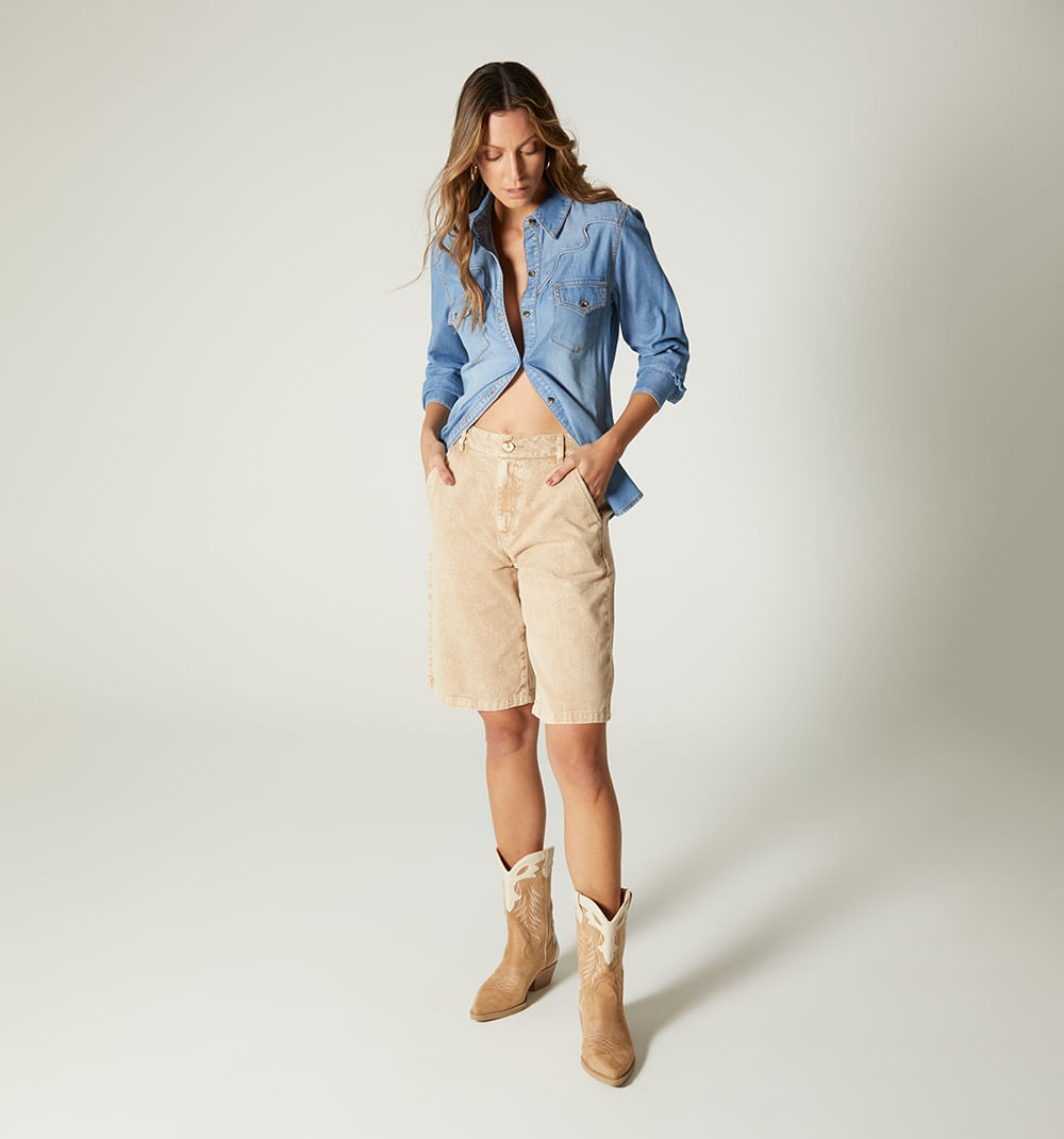 Blusa camisera manga larga, western