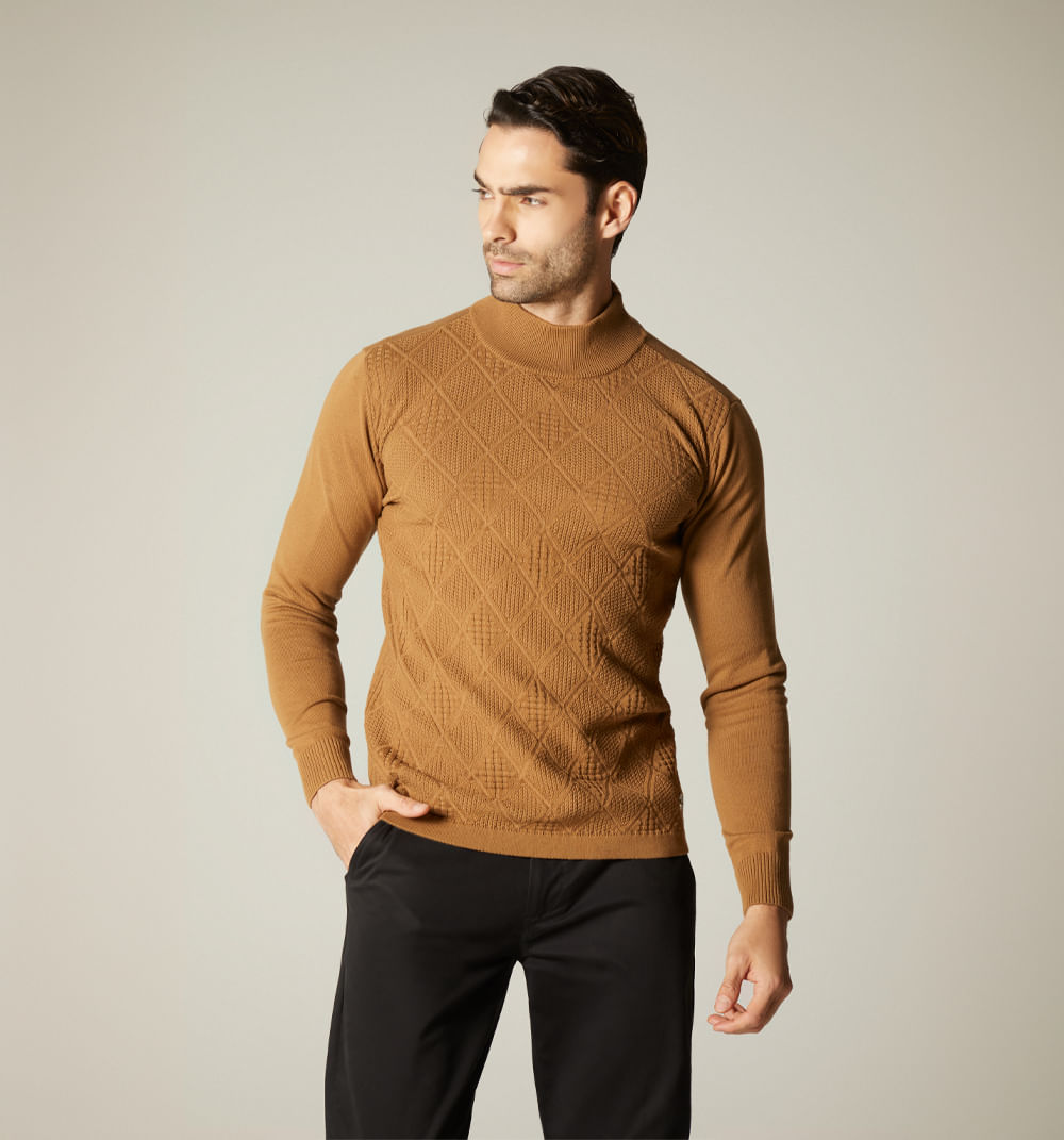 Buzo de rombos cuello alto