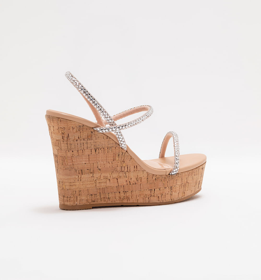 Sandalia plataforma  con capellada brill