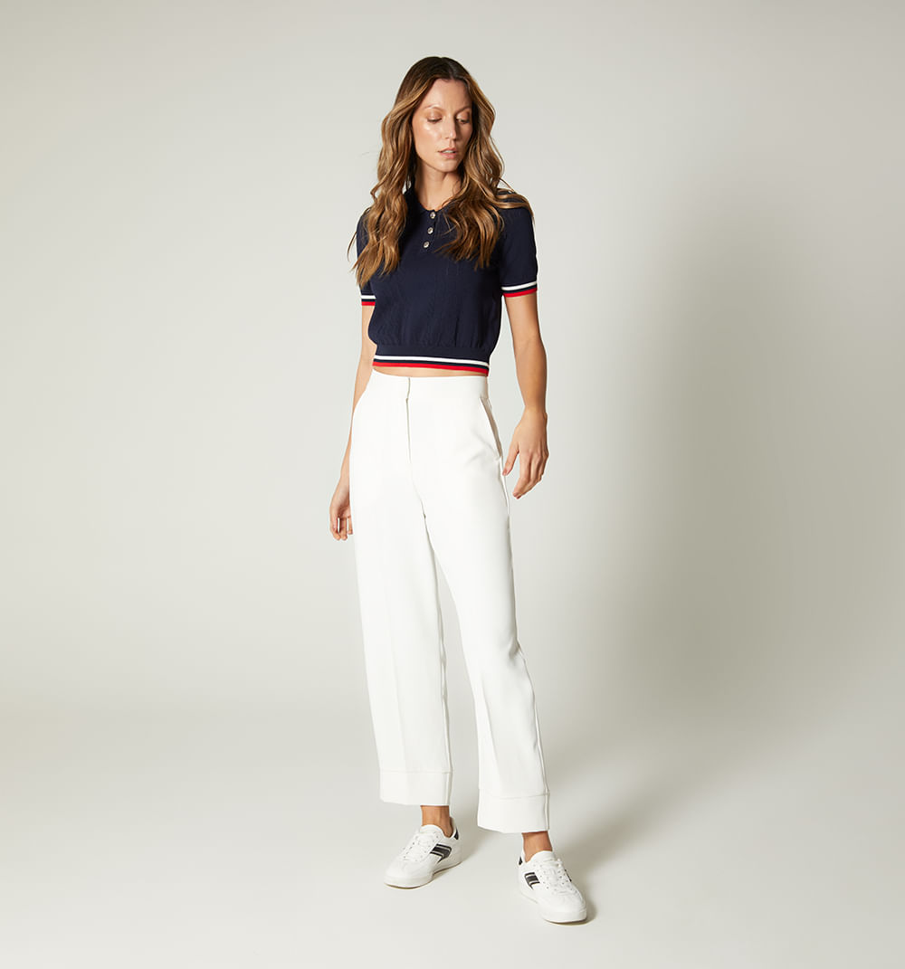 Blusa polo manga corta