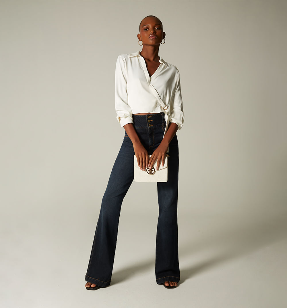 Blusa  manga larga frente cruzado