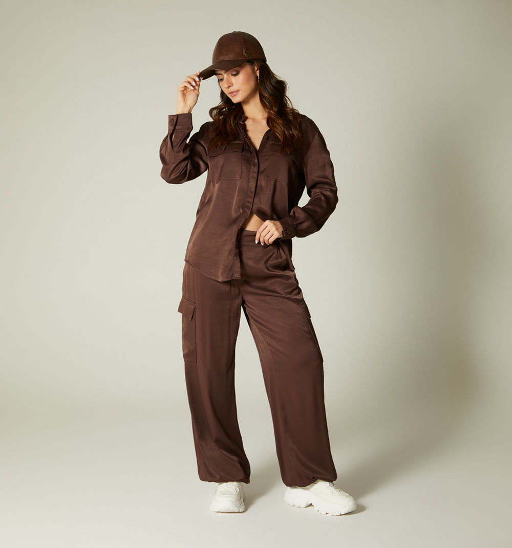Pantalon tiro alto tipo jogger