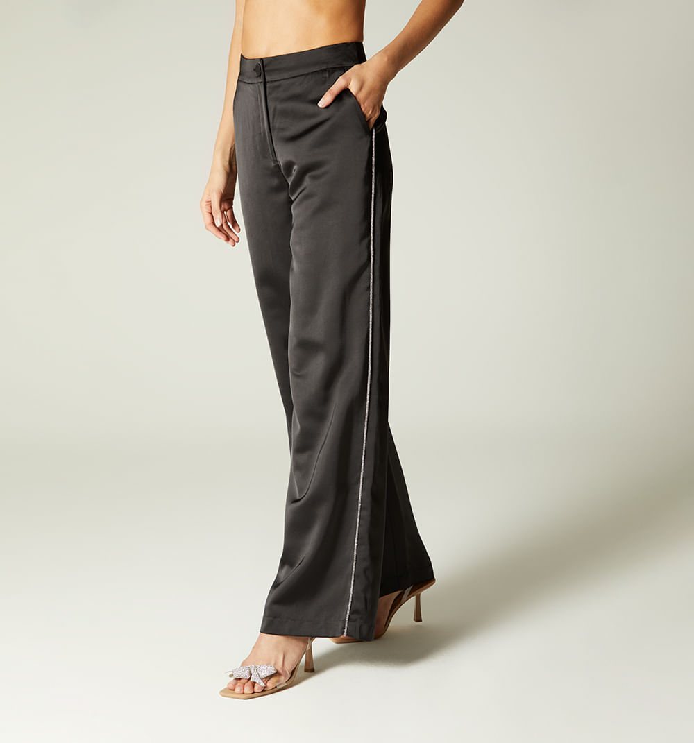 Pantalon palazo tiro alto costado con br