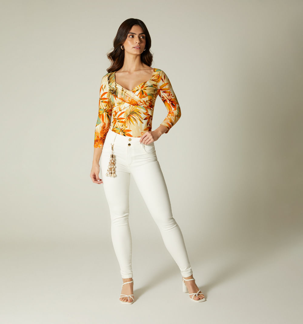 Jean ultraslim tiro alto,cinco bolsillos