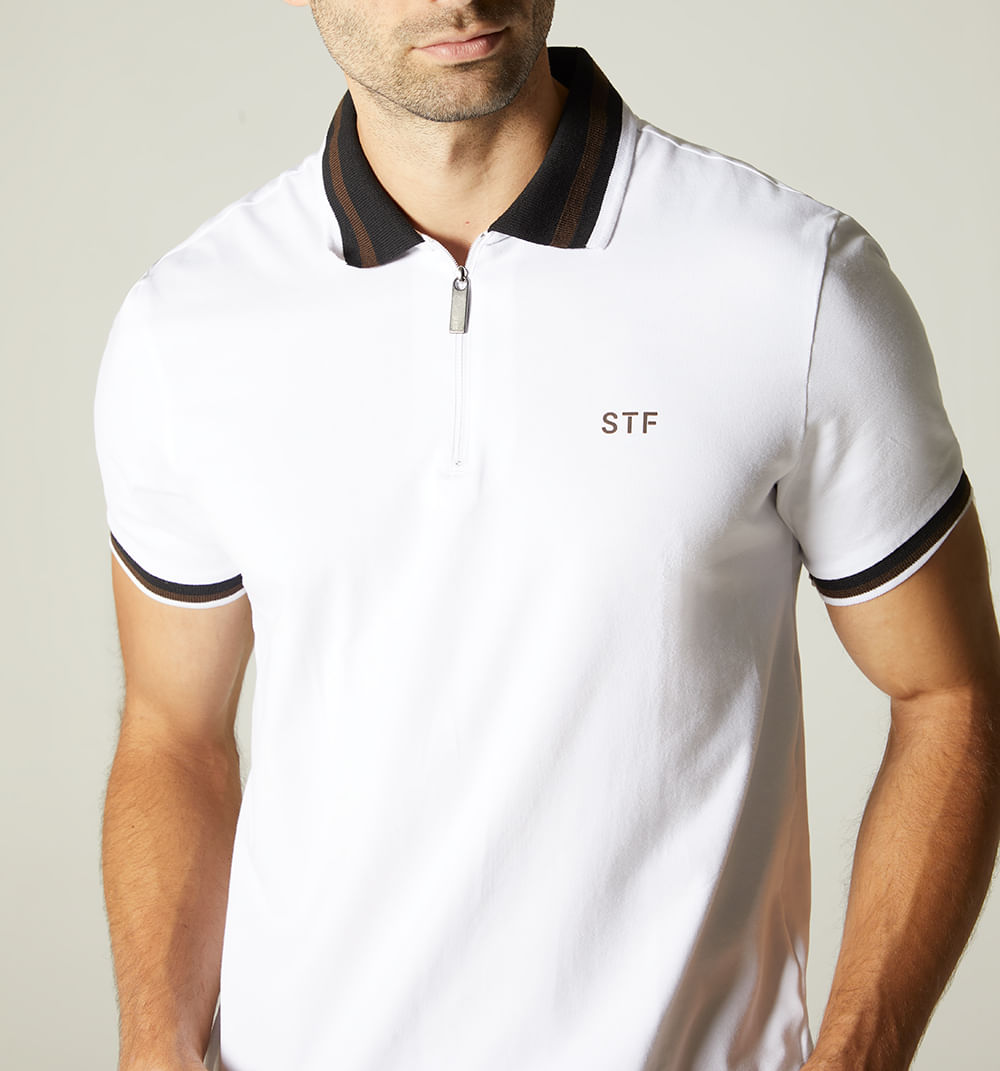 Polo para hombre con contraste en cuello