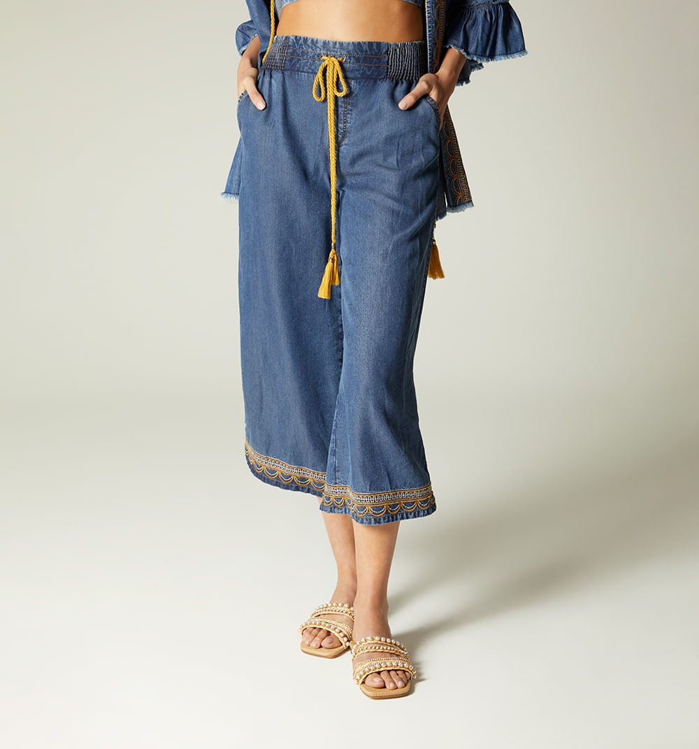 Jean boho bordado