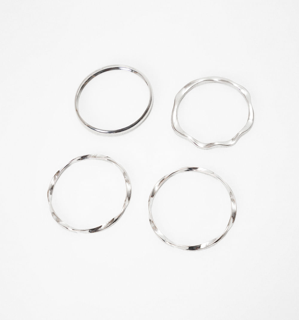 Pulsera aros lisos y entorchados set x5