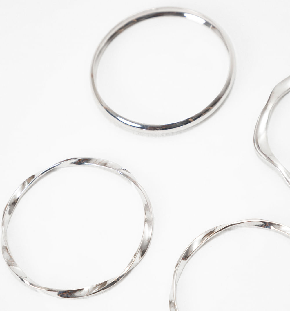 Pulsera aros lisos y entorchados set x5