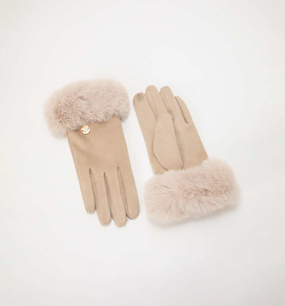 Guantes suede con pelo
