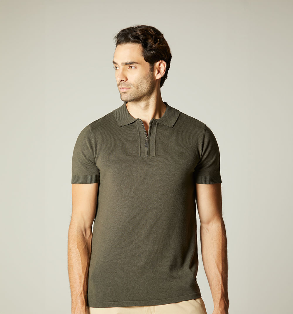 Polo para hombre tejido en rombos