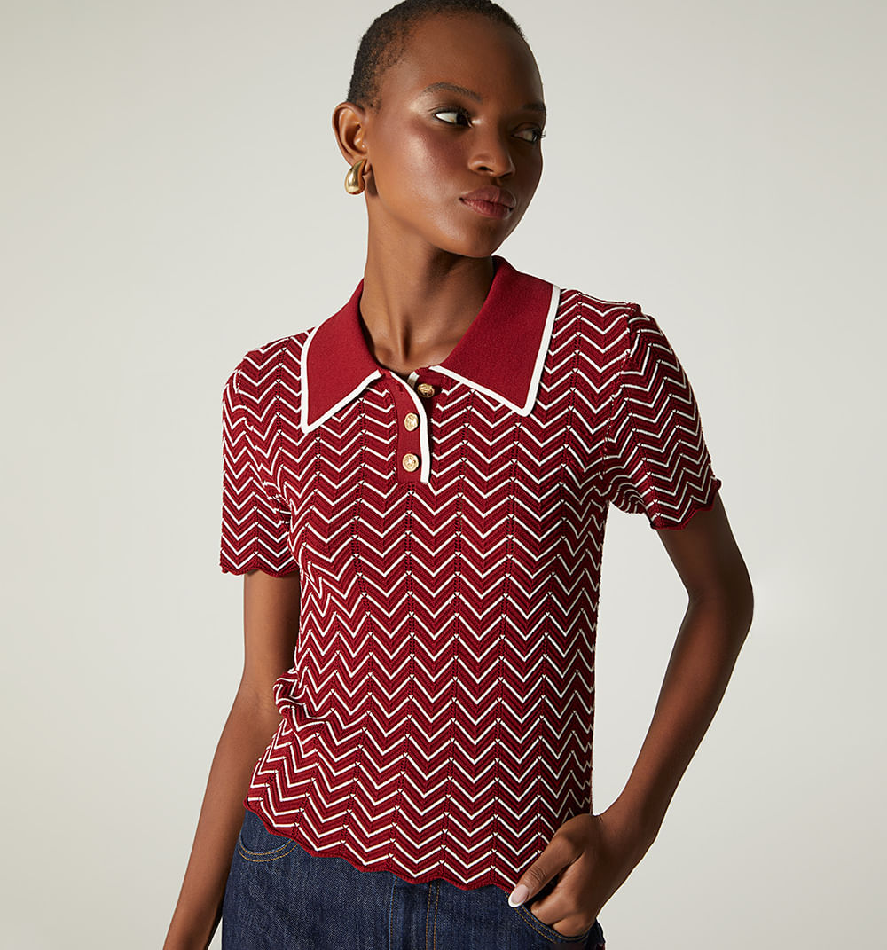 Blusa   manga corta  tipo polo