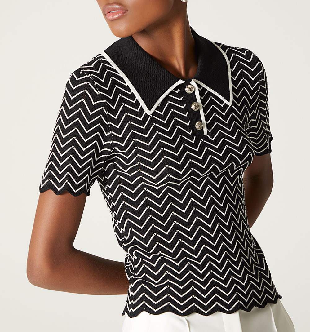 Blusa   manga corta  tipo polo
