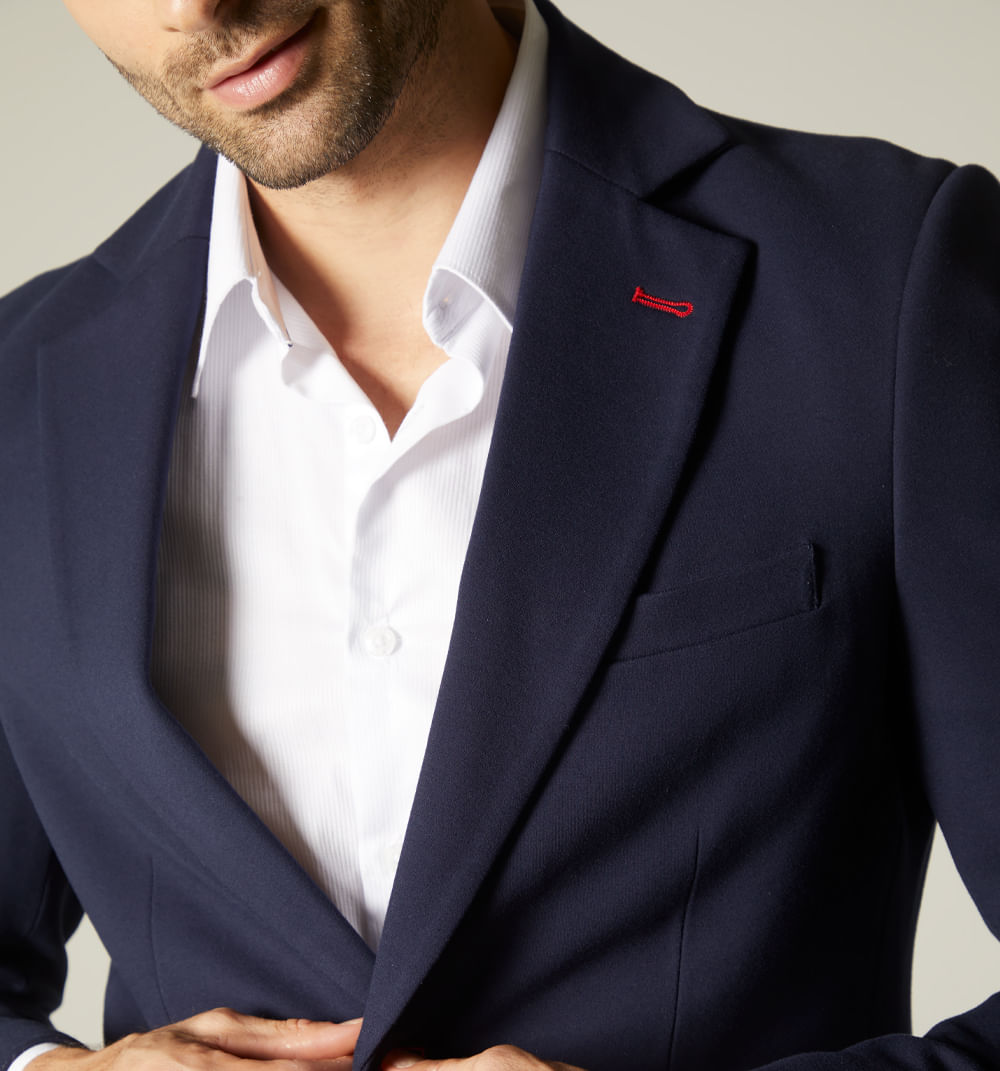 Blazer para hombre en contraste ojal