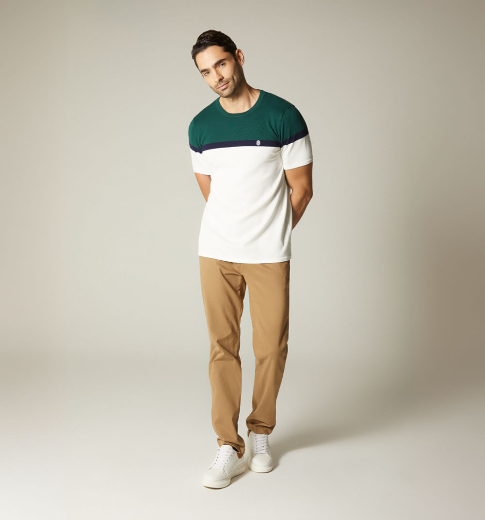 Camiseta tejida para hombre de rayas
