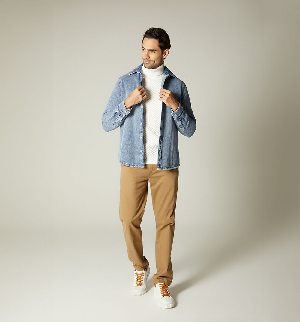 Camisa para hombre en denim