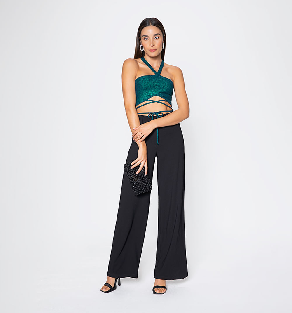 Crop top tira entrelazada en el dorso