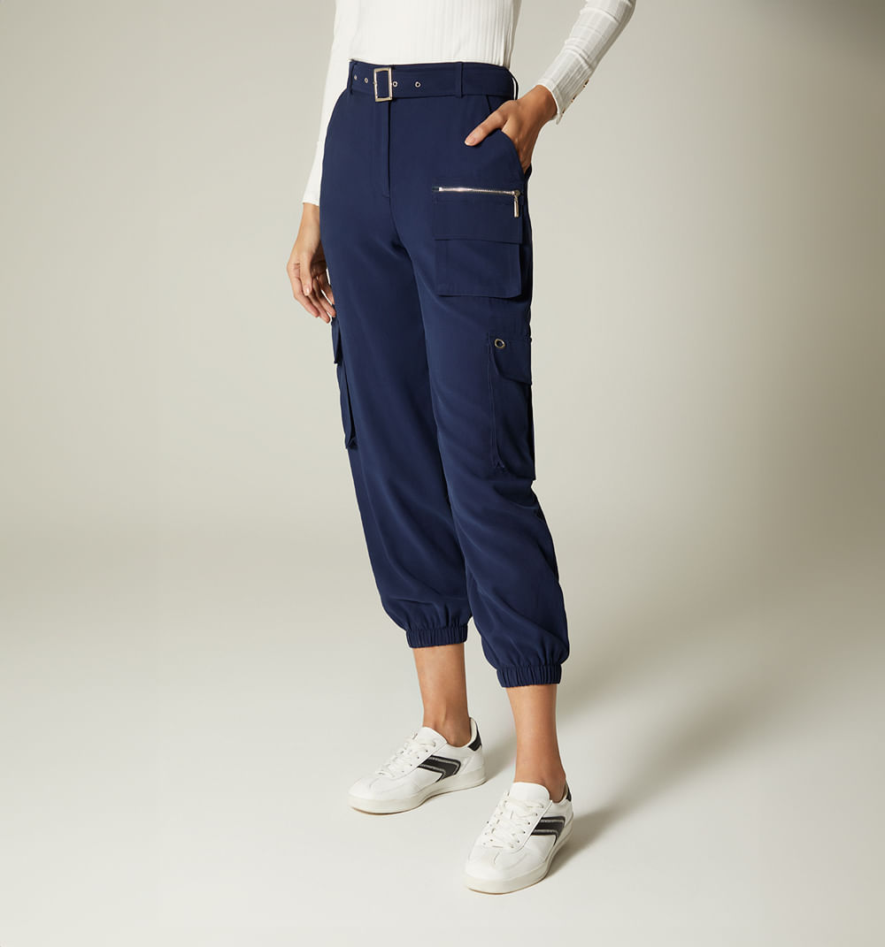 Pantalon cargo con cinturon