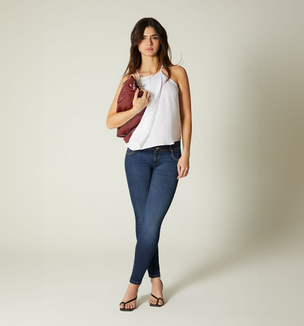 Blusa tiras frente sobrepuesto con prens