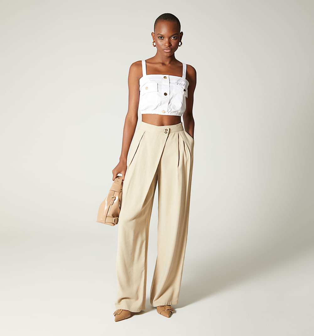 Blusa de tiras con solapas