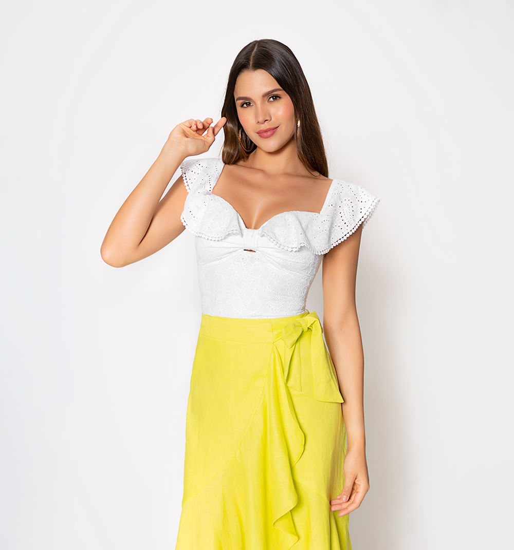 Blusa de hombros descubiertos manga cort