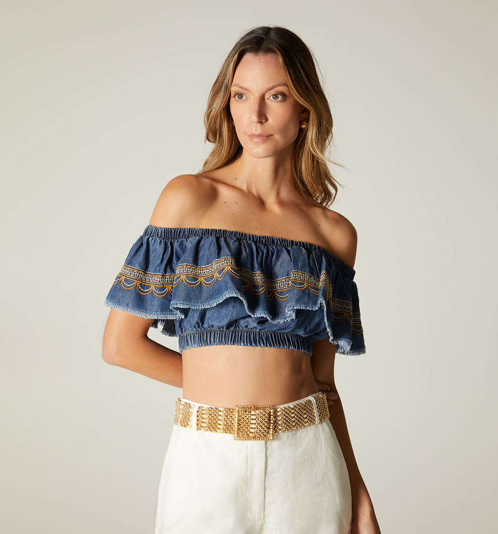 Blusa boho bordada