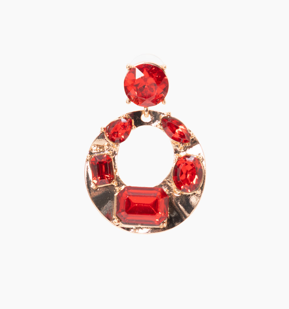 Aretes medianos martillados con cristale