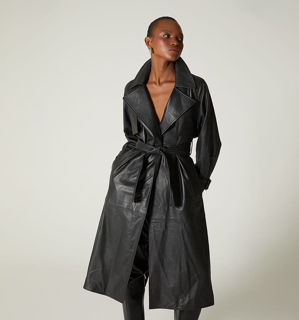 Trench cuero