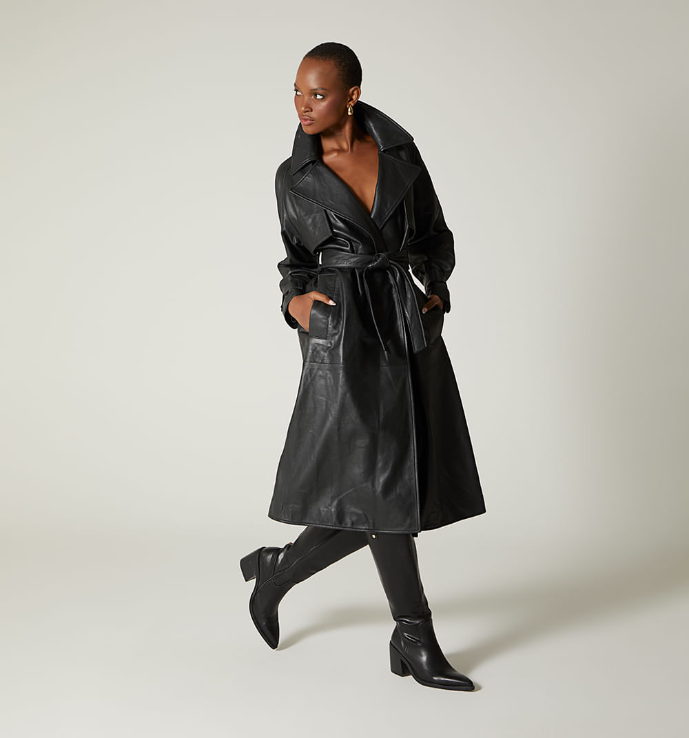 Trench cuero