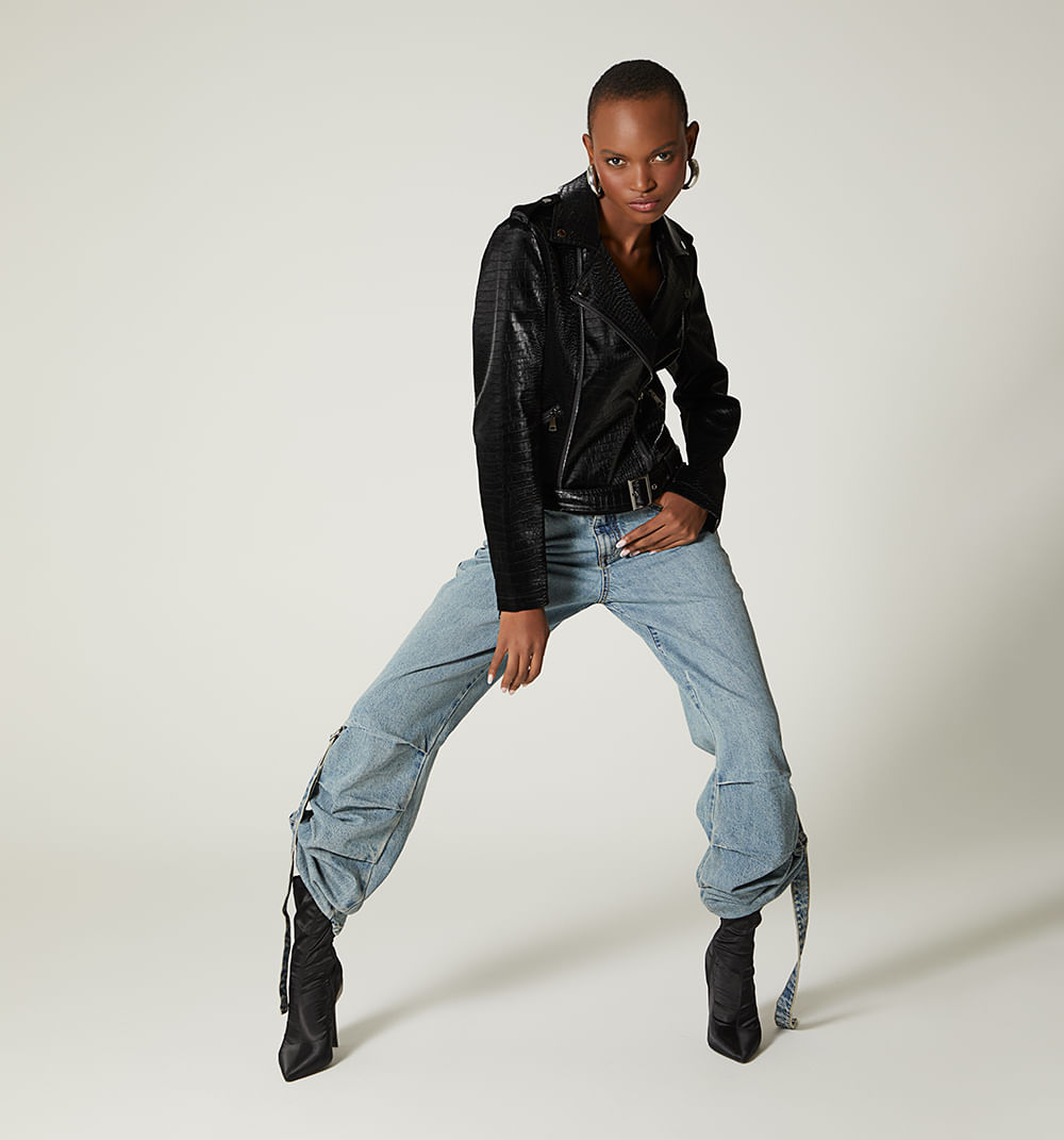 Chaqueta efecto croco