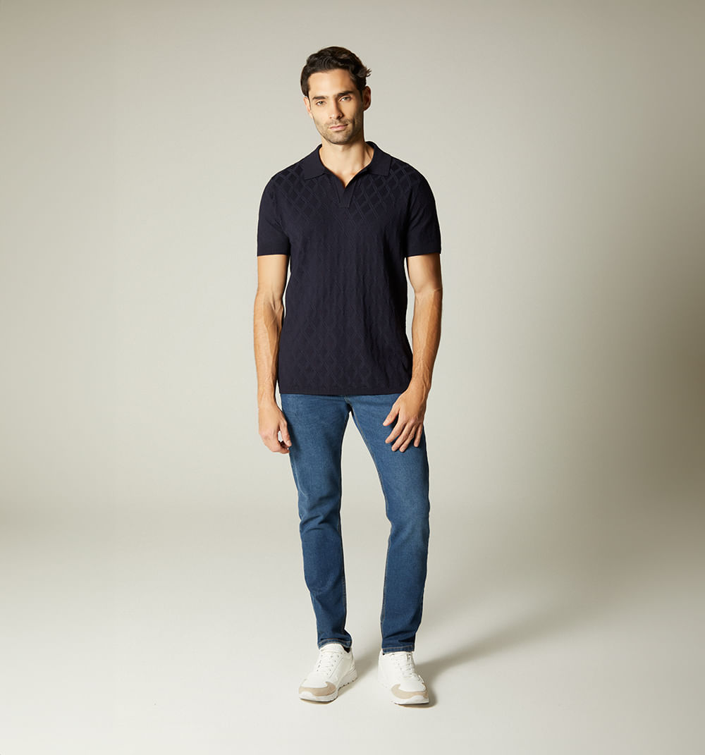 Polo para hombre tejido rombos