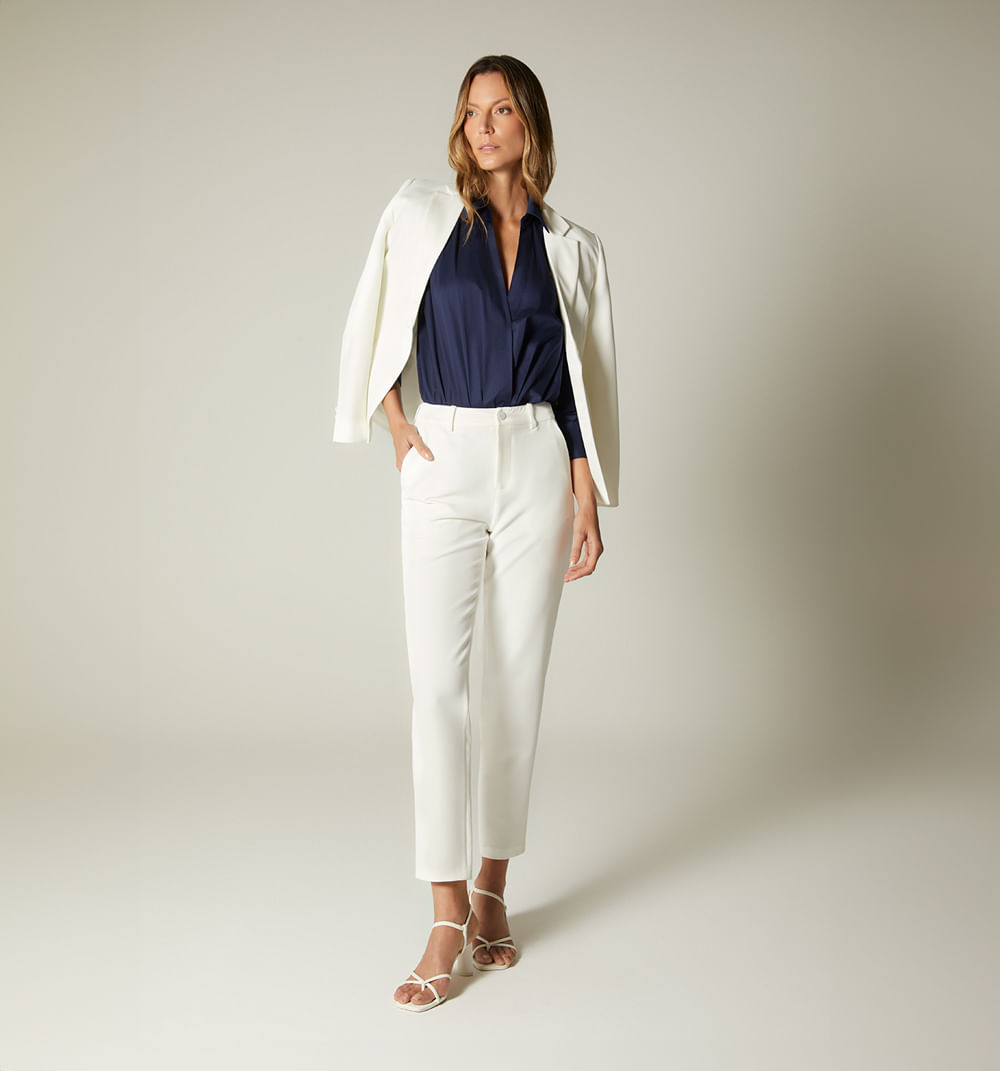 Blazer con solapa en satin