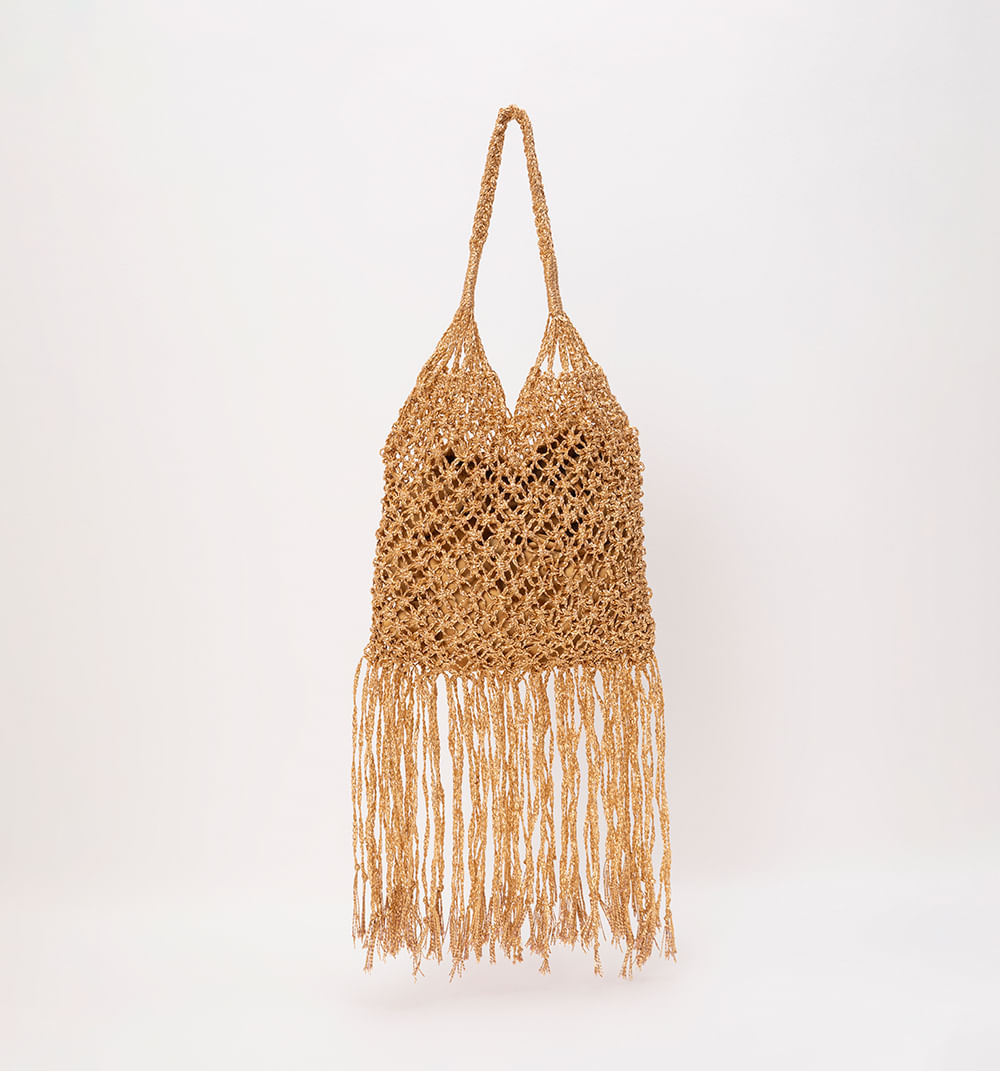 Bolso de hombro en malla con lurex