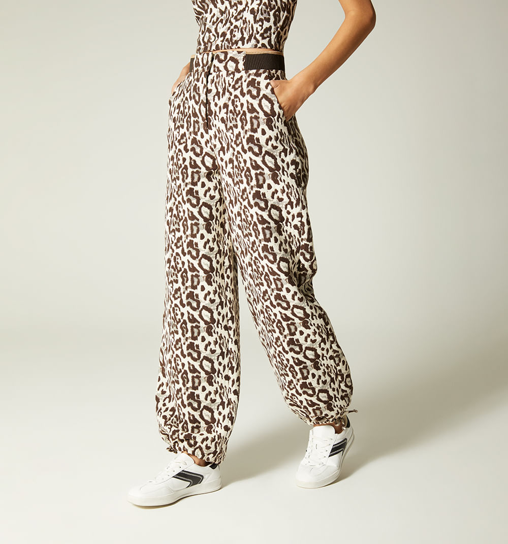 Pantalon tiro alto tipo jogger